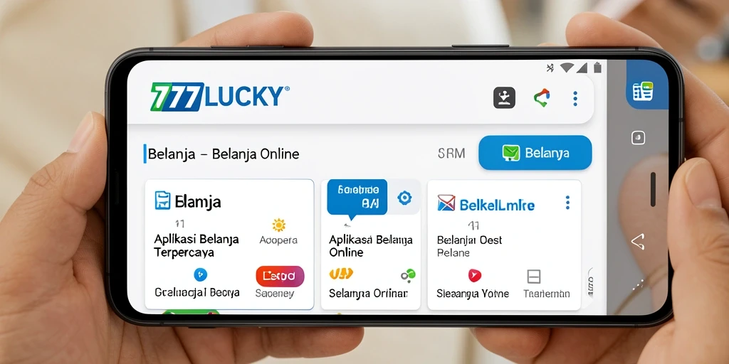 Screenshot utama 777LUCKY yang menampilkan antarmuka aplikasi Belanja Online.