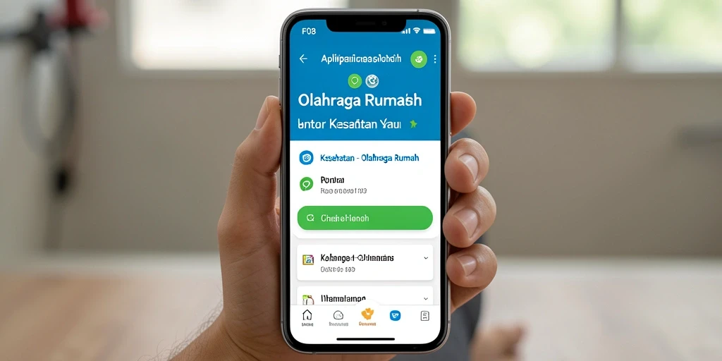 Antarmuka F08 menampilkan berbagai program latihan Olahraga Rumah yang menarik.