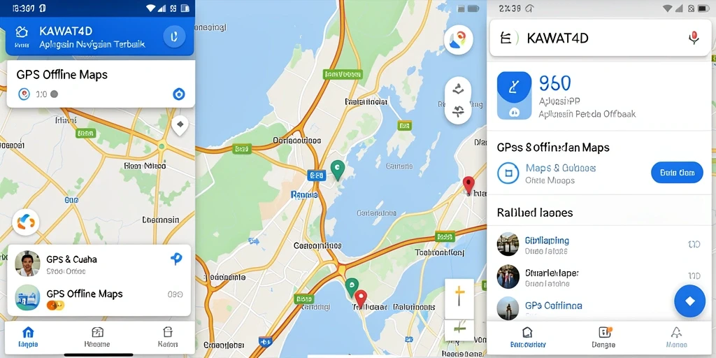 Tampilan antarmuka aplikasi KAWAT4D dengan fitur GPS Offline Maps yang intuitif.