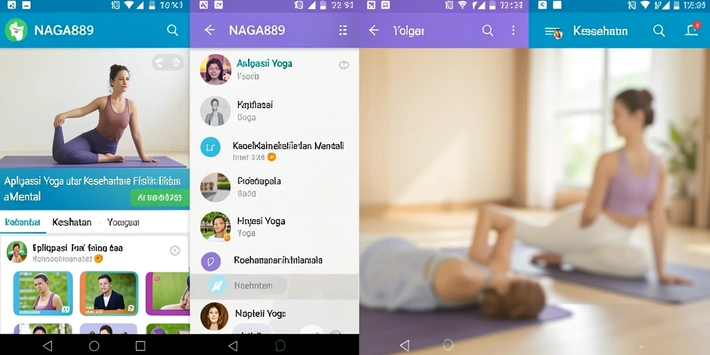 Tangkapan layar aplikasi NAGA889 menampilkan antarmuka pengguna yang ramah untuk latihan Yoga.