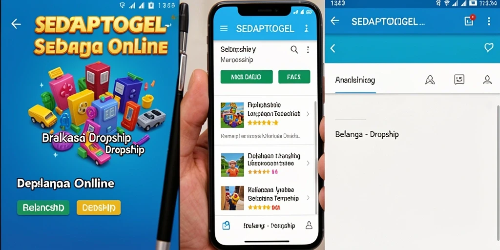 Antarmuka aplikasi SEDAPTOGEL untuk pengalaman Dropship yang mudah.