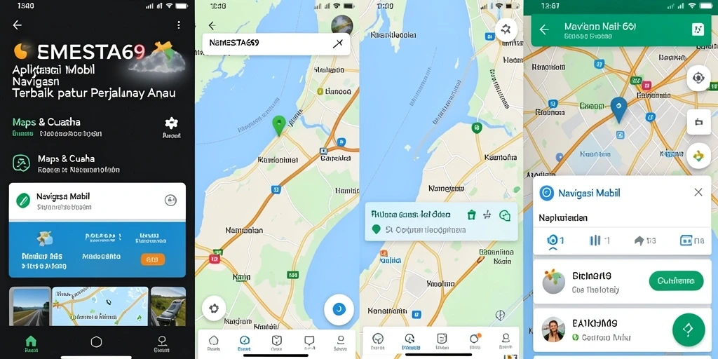 Tampilan antarmuka SEMESTA69 yang jelas dan informatif untuk navigasi mobil.