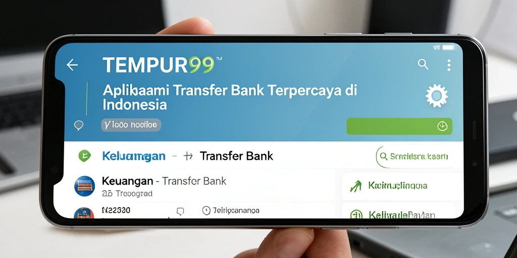 Antarmuka aplikasi TEMPUR99 untuk transfer bank yang mudah dan intuitif.
