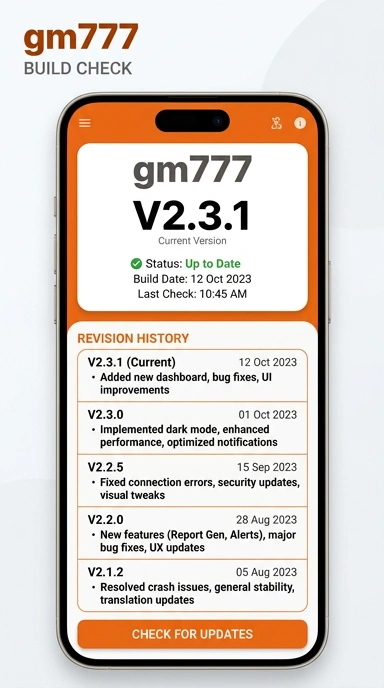 Riwayat Versi Aplikasi gm777 untuk Pengguna Android